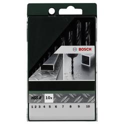 Bosch Accessories 2609255030 HSS sada spirálových vrtáku do kovu 10dílná 1 mm, 2 mm, 3 mm, 4 mm, 5 mm, 6 mm, 7 mm, 8 mm, 9 mm, 10 mm válcované za tepla DIN 338