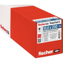 Fischer 566344 PowerFast II talířové šrouby 10 mm 200 mm vnitřní hvězdice ocel galvanizováno zinkem 50 ks