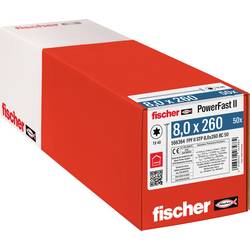 Fischer 566364 PowerFast II šroub se zápustnou hlavou 8 mm 260 mm vnitřní hvězdice ocel galvanizováno zinkem 50 ks