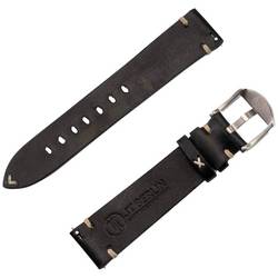 JT Berlin Watchband Alex II Vintage náramek 44 mm, 40 mm, 47 mm, 43 mm, 45 mm, 46 mm, 42 mm, 41 mm M černá, nerezová ocel