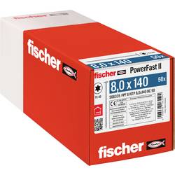 Fischer 566335 PowerFast II talířové šrouby 8 mm 140 mm vnitřní hvězdice ocel galvanizováno zinkem 50 ks