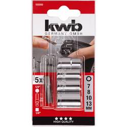kwb 105000 vložka pro nástrčný klíč 7 mm, 8 mm, 10 mm, 13 mm Pohon (šroubovák) 1/4 (6,3 mm) 5 ks