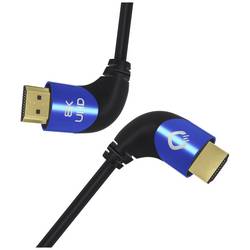 Oehlbach HDMI kabel Zástrčka HDMI-A, Zástrčka HDMI-A 1.50 m černá D1C42541 8K UHD, 90° zatočeno doleva, třížilový stíněný HDMI kabel