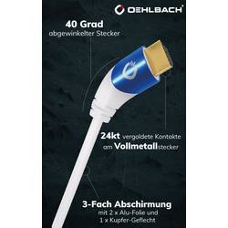 Oehlbach HDMI kabel Zástrčka HDMI-A, Zástrčka HDMI-A 3.00 m bílá D1C42538 8K UHD, třížilový stíněný HDMI kabel