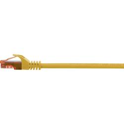 Renkforce RF-5462928 RJ45 síťové kabely, propojovací kabely CAT 6 U/UTP 0.15 m žlutá s ochranou, bez halogenů 1 ks