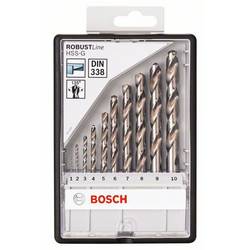 Bosch Accessories 2607010535 HSS sada spirálových vrtáku do kovu 10dílná 1 mm, 2 mm, 3 mm, 4 mm, 5 mm, 6 mm, 7 mm, 8 mm, 9 mm, 10 mm broušený DIN 338 válcová