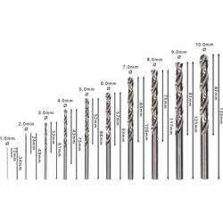 Bosch Accessories 2607010535 HSS sada spirálových vrtáku do kovu 10dílná 1 mm, 2 mm, 3 mm, 4 mm, 5 mm, 6 mm, 7 mm, 8 mm, 9 mm, 10 mm broušený DIN 338 válcová