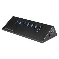 LC Power LC-HUB-2B-7 USB Hub 6 portů USB-A USB 3.0 5 GBit/s černá LC-HUB-ALU-2B-7