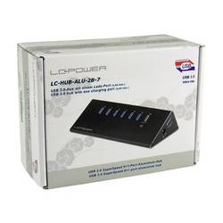 LC Power LC-HUB-2B-7 USB Hub 6 portů USB-A USB 3.0 5 GBit/s černá LC-HUB-ALU-2B-7