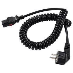 Sygonix SY-6733074 IEC kabel černá 3 m zablokovatelný , spirálový kabel