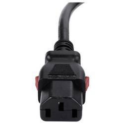 Sygonix SY-6733074 IEC kabel černá 3 m zablokovatelný , spirálový kabel