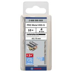 Bosch Accessories 2608595059 HSS kovový spirálový vrták 4 mm Celková délka 75 mm broušený DIN 338 válcová stopka 10 ks