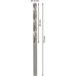 Bosch Accessories 2608595059 HSS kovový spirálový vrták 4 mm Celková délka 75 mm broušený DIN 338 válcová stopka 10 ks