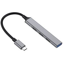 Equip 128961 USB Hub 4 porty USB-A USB 3.1 Gen1 5 GBit/s s konektorem USB C černá, šedá 128961