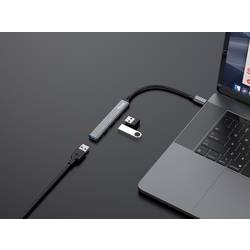 Equip 128961 USB Hub 4 porty USB-A USB 3.1 Gen1 5 GBit/s s konektorem USB C černá, šedá 128961
