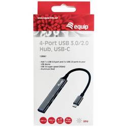 Equip 128961 USB Hub 4 porty USB-A USB 3.1 Gen1 5 GBit/s s konektorem USB C černá, šedá 128961