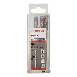 Bosch Accessories 2608585895 HSS kovový spirálový vrták 8.5 mm Celková délka 117 mm Cobalt DIN 338 válcová stopka 5 ks