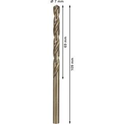 Bosch Accessories 2608585892 HSS kovový spirálový vrták 7 mm Celková délka 109 mm Cobalt DIN 338 válcová stopka 10 ks