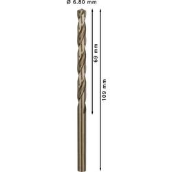Bosch Accessories 2608585891 HSS kovový spirálový vrták 6.8 mm Celková délka 109 mm Cobalt DIN 338 válcová stopka 10 ks