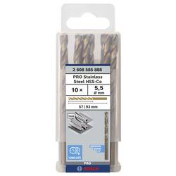 Bosch Accessories 2608585888 HSS kovový spirálový vrták 5.5 mm Celková délka 93 mm Cobalt DIN 338 válcová stopka 10 ks