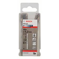 Bosch Accessories 2608585887 HSS kovový spirálový vrták 5.2 mm Celková délka 86 mm Cobalt DIN 338 válcová stopka 10 ks