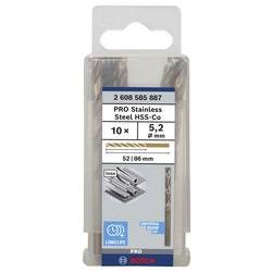 Bosch Accessories 2608585887 HSS kovový spirálový vrták 5.2 mm Celková délka 86 mm Cobalt DIN 338 válcová stopka 10 ks
