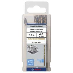 Bosch Accessories 2608585884 HSS kovový spirálový vrták 4.8 mm Celková délka 86 mm Cobalt DIN 338 válcová stopka 10 ks