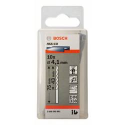 Bosch Accessories 2608585881 HSS kovový spirálový vrták 4.1 mm Celková délka 75 mm Cobalt DIN 338 válcová stopka 10 ks