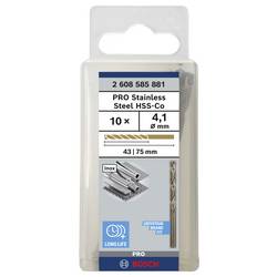 Bosch Accessories 2608585881 HSS kovový spirálový vrták 4.1 mm Celková délka 75 mm Cobalt DIN 338 válcová stopka 10 ks
