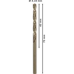 Bosch Accessories 2608585881 HSS kovový spirálový vrták 4.1 mm Celková délka 75 mm Cobalt DIN 338 válcová stopka 10 ks