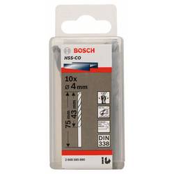 Bosch Accessories 2608585880 HSS kovový spirálový vrták 4 mm Celková délka 75 mm Cobalt DIN 338 válcová stopka 10 ks