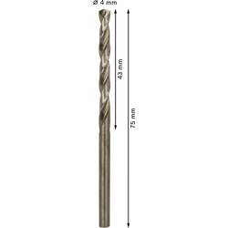 Bosch Accessories 2608585880 HSS kovový spirálový vrták 4 mm Celková délka 75 mm Cobalt DIN 338 válcová stopka 10 ks