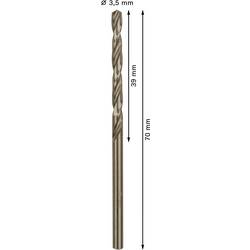 Bosch Accessories 2608585879 HSS kovový spirálový vrták 3.5 mm Celková délka 70 mm Cobalt DIN 338 válcová stopka 10 ks