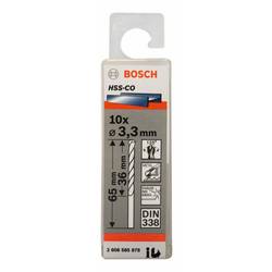 Bosch Accessories 2608585878 HSS kovový spirálový vrták 3.3 mm Celková délka 65 mm Cobalt DIN 338 válcová stopka 10 ks