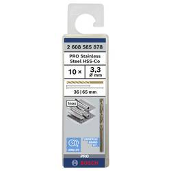Bosch Accessories 2608585878 HSS kovový spirálový vrták 3.3 mm Celková délka 65 mm Cobalt DIN 338 válcová stopka 10 ks