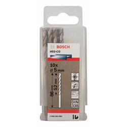 Bosch Accessories 2608585885 HSS kovový spirálový vrták 5 mm Celková délka 86 mm Cobalt DIN 338 válcová stopka 10 ks