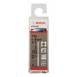 Bosch Accessories 2608585876 HSS kovový spirálový vrták 3 mm Celková délka 61 mm Cobalt DIN 338 válcová stopka 10 ks