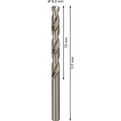 Bosch Accessories 2608585510 HSS kovový spirálový vrták 8.3 mm Celková délka 117 mm broušený DIN 338 válcová stopka 5 ks