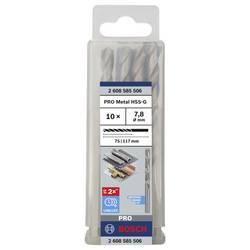 Bosch Accessories 2608585506 HSS kovový spirálový vrták 7.8 mm Celková délka 117 mm broušený DIN 338 válcová stopka 10 ks