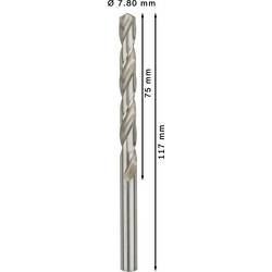 Bosch Accessories 2608585506 HSS kovový spirálový vrták 7.8 mm Celková délka 117 mm broušený DIN 338 válcová stopka 10 ks