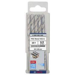 Bosch Accessories 2608585500 HSS kovový spirálový vrták 6.9 mm Celková délka 109 mm broušený DIN 338 válcová stopka 10 ks