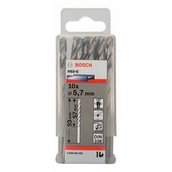 Bosch Accessories 2608585495 HSS kovový spirálový vrták 5.7 mm Celková délka 93 mm broušený DIN 338 válcová stopka 10 ks