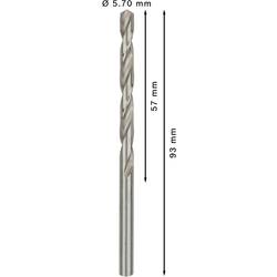 Bosch Accessories 2608585495 HSS kovový spirálový vrták 5.7 mm Celková délka 93 mm broušený DIN 338 válcová stopka 10 ks