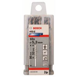 Bosch Accessories 2608585492 HSS kovový spirálový vrták 5.3 mm Celková délka 86 mm broušený DIN 338 válcová stopka 10 ks