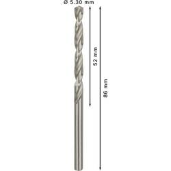 Bosch Accessories 2608585492 HSS kovový spirálový vrták 5.3 mm Celková délka 86 mm broušený DIN 338 válcová stopka 10 ks