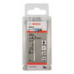 Bosch Accessories 2608585489 HSS kovový spirálový vrták 4.7 mm Celková délka 80 mm broušený DIN 338 válcová stopka 10 ks