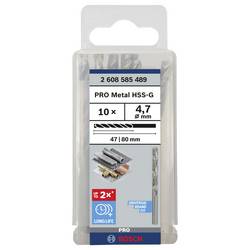 Bosch Accessories 2608585489 HSS kovový spirálový vrták 4.7 mm Celková délka 80 mm broušený DIN 338 válcová stopka 10 ks
