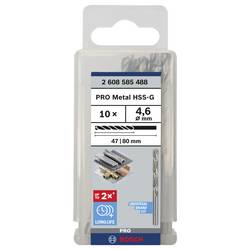 Bosch Accessories 2608585488 HSS kovový spirálový vrták 4.6 mm Celková délka 80 mm broušený DIN 338 válcová stopka 10 ks