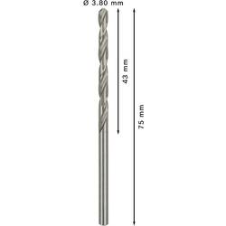 Bosch Accessories 2608585484 HSS kovový spirálový vrták 3.8 mm Celková délka 75 mm broušený DIN 338 válcová stopka 10 ks