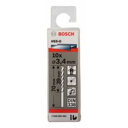 Bosch Accessories 2608585482 HSS kovový spirálový vrták 3.4 mm Celková délka 70 mm broušený DIN 338 válcová stopka 10 ks